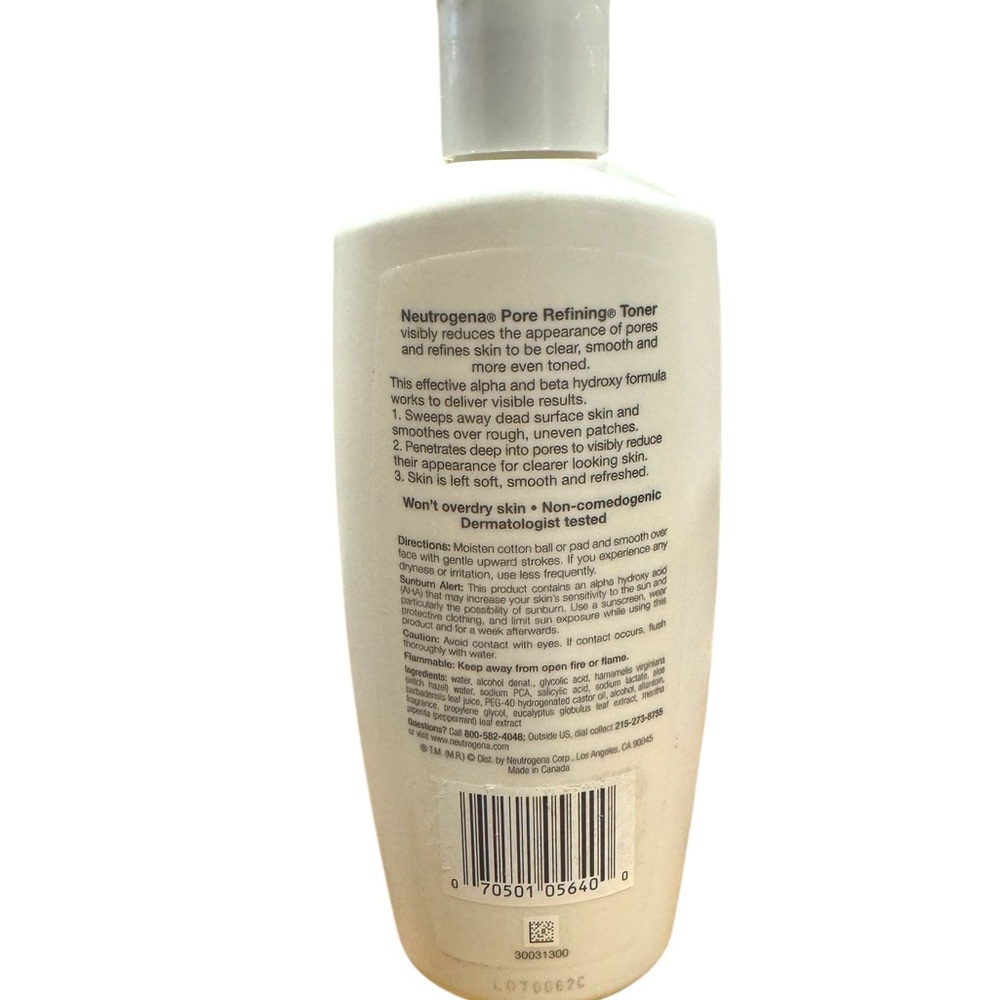 Neutrogena Pore Refining Toner Alpha and Beta Hydroxy Formula  8.5 fl oz/250 mL - Picture 2 of 2